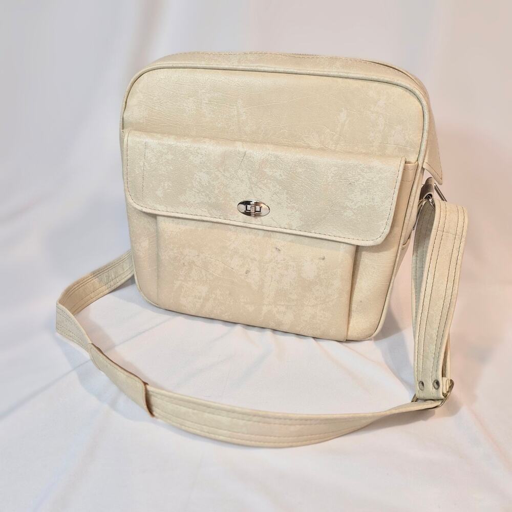 Vintage Samsonite‎ Silhouette Off White Shoulder Bag Carry On Travel Satchel
